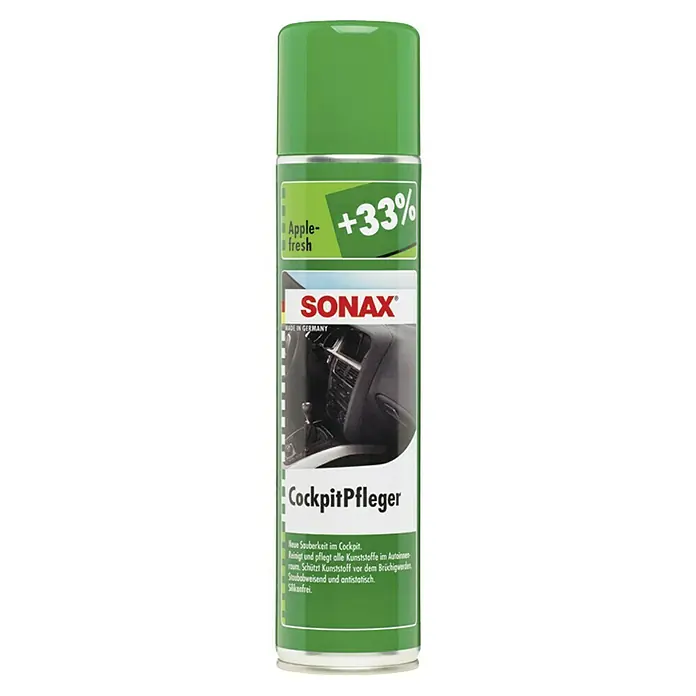 Sonax Cockpit-Spray - Apple, 400 ml - Sprühflasche Sonax CockpitPfleger "Apfelfrisch" mit 33% mehr Inhalt. Für die Reinigung und Pflege von Auto-Cockpits.