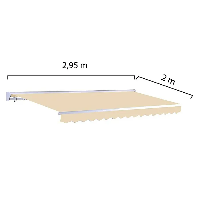 SmartSun Toldo de brazos extensibles Vivant - Beige arena, Ancho: 3 m, Caída: 2 m - Toldo con unas dimensiones de 2,95 m de ancho y 2 m de extensión, perfecto para la protección solar exterior.