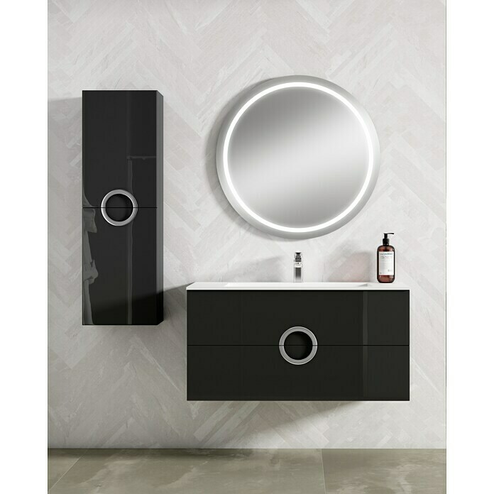 Camargue Mueble de lavabo Round (L x An x Al: 45 x 80 x 50 cm, Antracita, Mate)