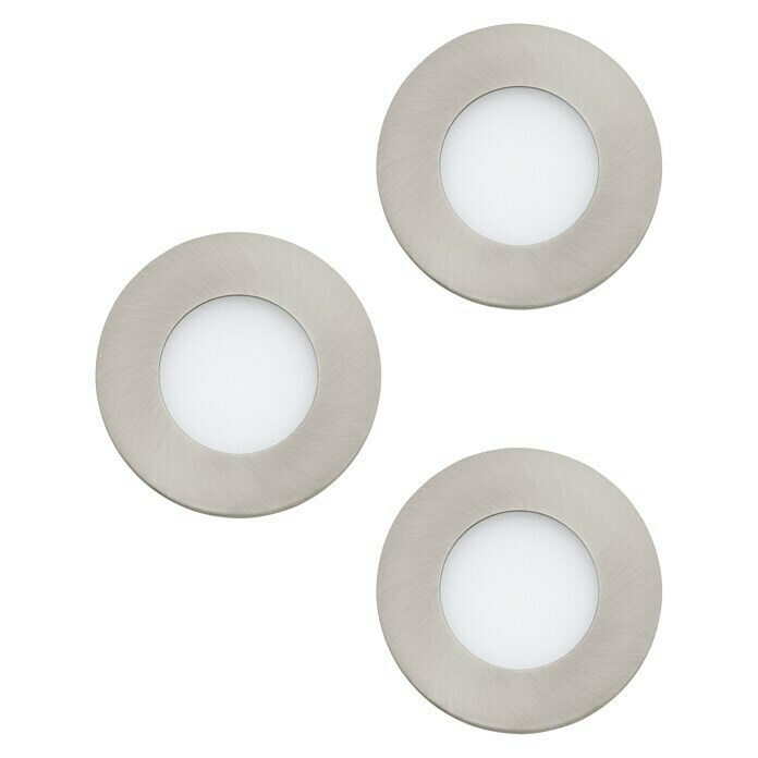 Eglo LED-Einbauleuchten-Set Fueva 1 (3 x 2,7 W, Nickel matt, Durchmesser: 8,5 cm, 3 Stk.)