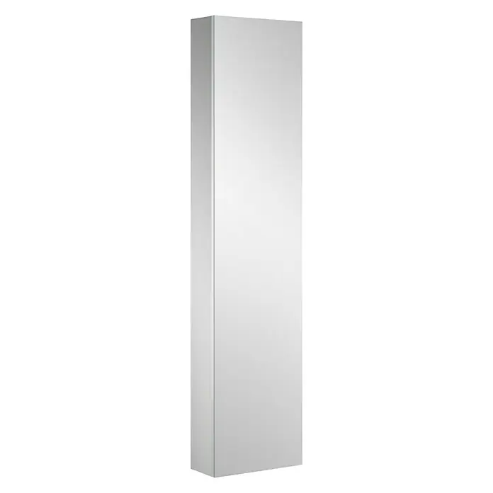 Camargue Spiegel-Hochschrank Kubik - 36 x 16,5 x 155 cm - Schlanker, weißer Badezimmerschrank zur Wandmontage für zusätzlichen Stauraum im modernen Bad. Praktisch und platzsparend.