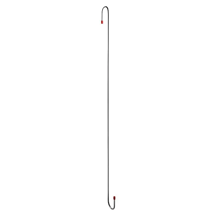 Connex Gancho en S - L x An x Al: 82 x 6,5 x 6 cm, Carga soportada: 30 kg - Elegante bastón cromado con extremos de goma roja para un agarre seguro y un aspecto elegante. Ideal para el uso diario y el apoyo.