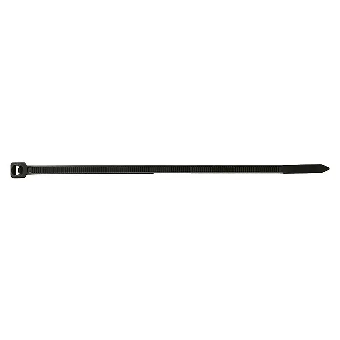 Index Bridas para cables de Nylon - An x L: 25 x 100 mm, Plástico, Negro - Bridas de plástico negras, ideales para agrupar y fijar cables y objetos. Una herramienta versátil para la organización y la seguridad.