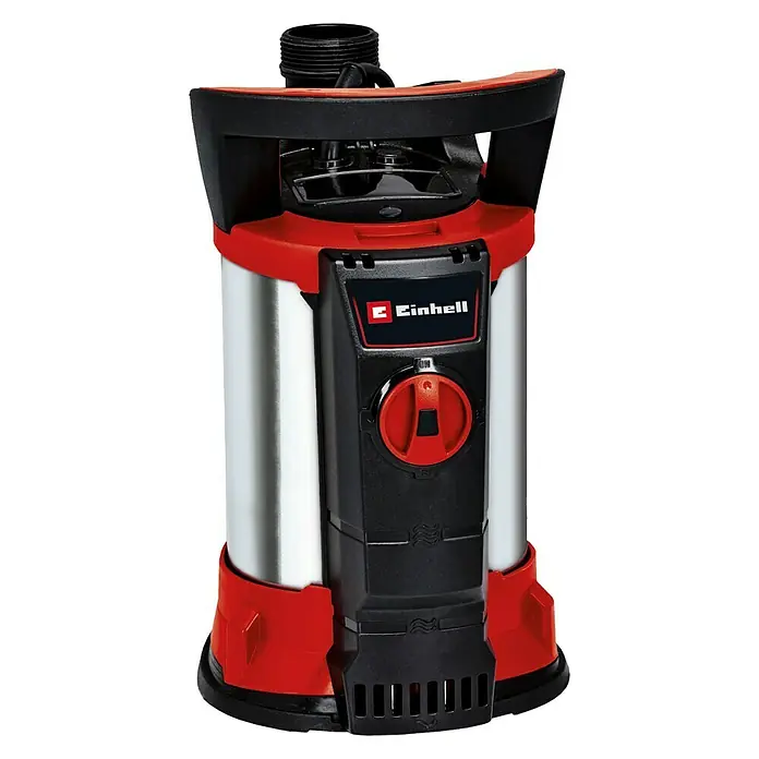 Einhell Bomba de achique sumergible para agua limpia GE-SP 390 A-LL ECO - 430 W, Capacidad de bombeo máx.: 9.000 l/h - Imagen de una bomba de agua sucia Einhell, ideal para bombear estanques, fosas de construcción y sótanos inundados. Construcción robusta y rendimiento fiable.