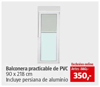 Balconera practicable de PVC