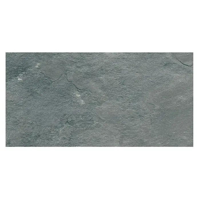 Decocer by Cinca Feinsteinzeugfliese Splash - 30 x 60 cm, Anthrazit, Matt - Detailaufnahme einer Schieferplatte mit feiner Textur und natürlicher, grauer Farbgebung. Ideal für hochwertige Wand- und Bodenbeläge.