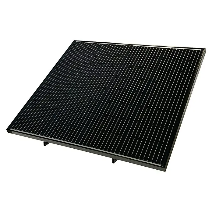 Avidsen Panel solar Soria - L x An x Al: 25 x 760 x 680 mm - Primer plano de un panel solar con celdas negras y rejillas plateadas, que convierte eficientemente la luz solar en electricidad.