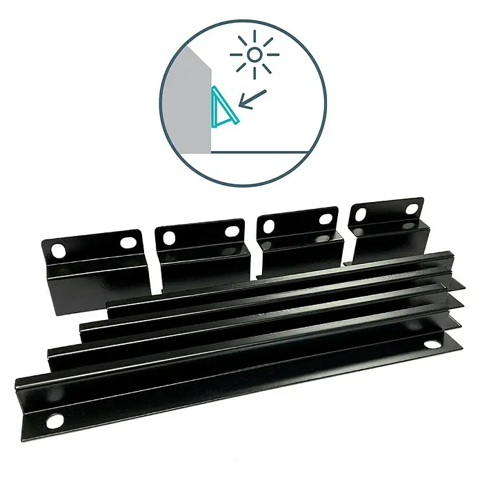 Avidsen Panel solar Soria - L x An x Al: 25 x 760 x 680 mm - Soportes y rieles negros para estanterías para montaje en pared, ideales para crear espacio de almacenamiento en toda la casa.
