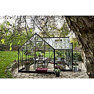 Halls Gewächshaus Garden Room (Außenmaß inkl. Dachüberstand (B x T): 389 x 390 cm, Farbe Gestell: Grün, Wandstärke: 3 mm)