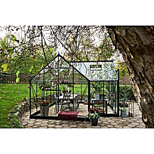 Halls Gewächshaus Garden Room (Außenmaß inkl. Dachüberstand (B x T): 389 x 390 cm, Farbe Gestell: Grün, Wandstärke: 3 mm)
