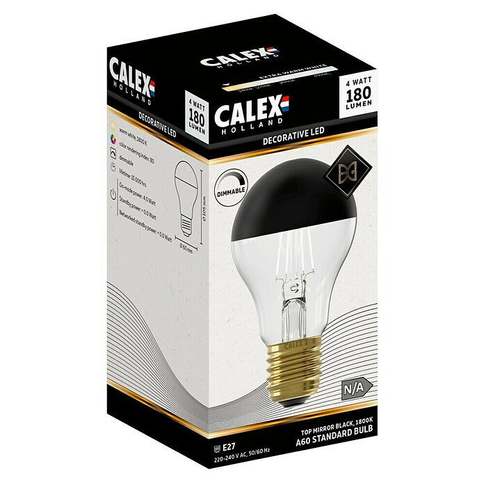 Calex Ledlichtbron A60 Zwart (4 W, 180 lm) | BAUHAUS