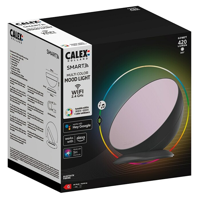 Calex Decoratieve ronde ledlamp Moodlight (Zwart, Diameter: 175 mm) | BAUHAUS