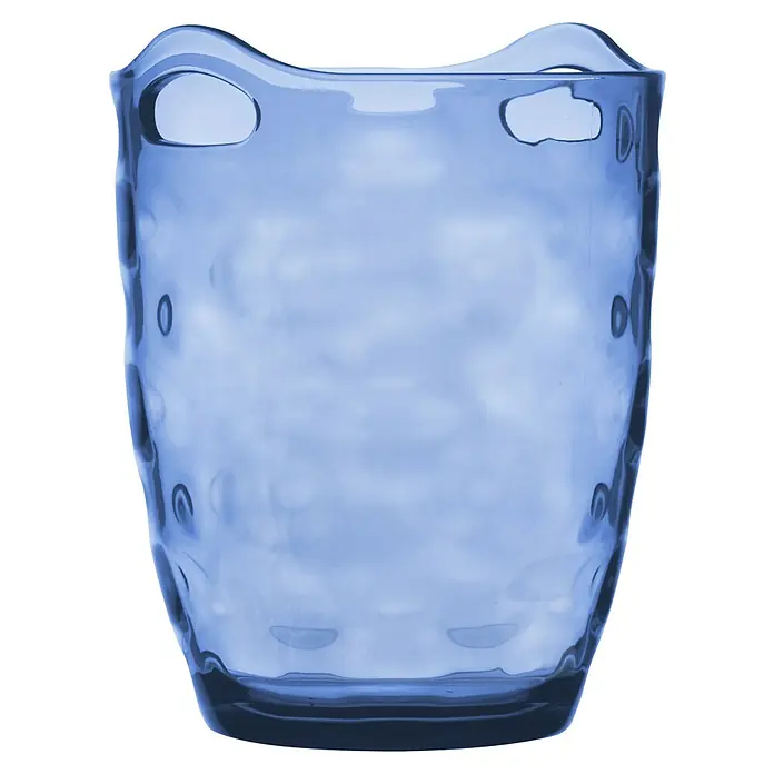 Marinetech Cubitera - Ø x Al: 18 x 23 cm, Blue - Jarrón de vidrio azul con superficie irregular y aberturas, ideal para fines decorativos.