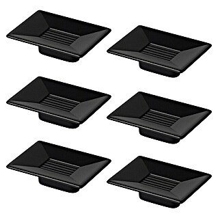 Nesu Pomo para muebles (L x An x Al: 35 x 46 x 20 mm, Tipo de tirador del mueble: Botón, Negro, 6 ud.)