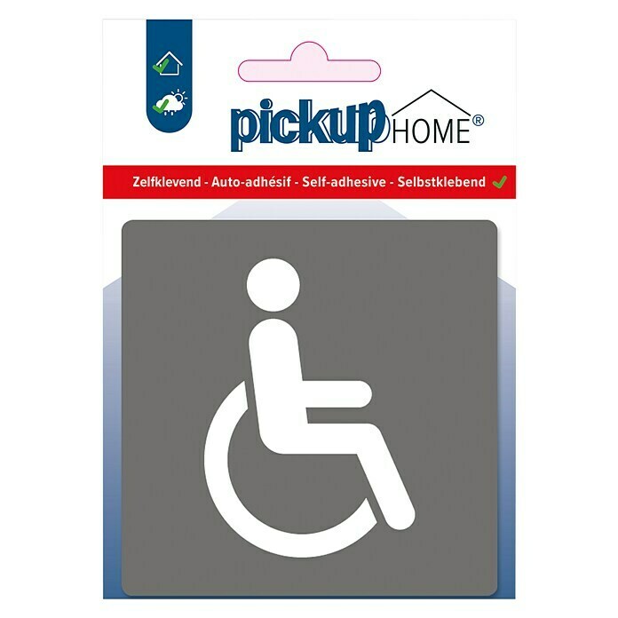 Pickup Sticker (l x b: 9 x 9 cm, Sanitaire ruimte voor invaliden, Grijs)