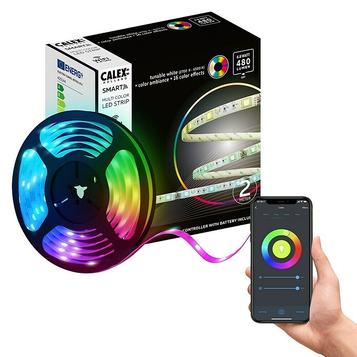 Calex Led-strip Smart Striplight (Lengte: 2 m, Lichtkleur: RGB, 480 lm, 12 V) | BAUHAUS