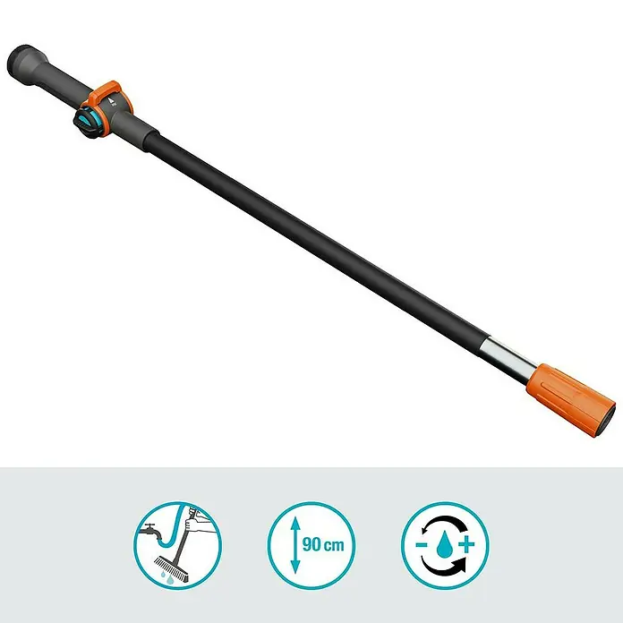Gardena Cleansystem Wasserstiel Cleansystem - Länge Stiel: 90 cm, Aluminium - Bild eines Teleskop-Reinigungsstiels von Gardena, ideal für verschiedene Reinigungsarbeiten im Freien. Praktisch und vielseitig.