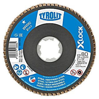 Tyrolit Fächerscheibe Zircon Power 80 X-Lock (Durchmesser: 125 mm, Körnung: 80)