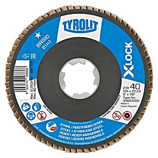 Tyrolit Fächerscheibe Zircon Power 40 X-Lock (Durchmesser: 125 mm, Körnung: 40)
