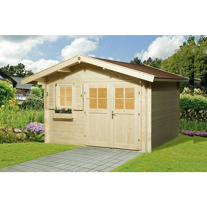 Weka Blockbohlenhaus Rom (28 mm, 8,5 m², Satteldach)
