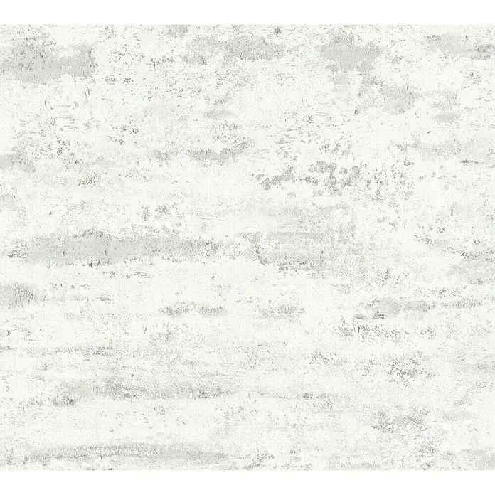 A.S. Création Neue Bude 2.0 ED II Vliestapete Used Ziegel - Weiß/Grau, Steinoptik, 10,05 x 0,53 m - Abstraktes Wandtapetenmuster in Weiß und Grau, das eine subtile Textur für einen modernen Look bietet.