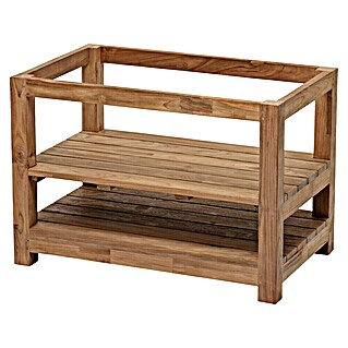 Sunfun Zoe Cocina exterior Armario bajo (Marrón, An x Pr x Al: 93 x 57,5 x 66 cm, Madera de teca)