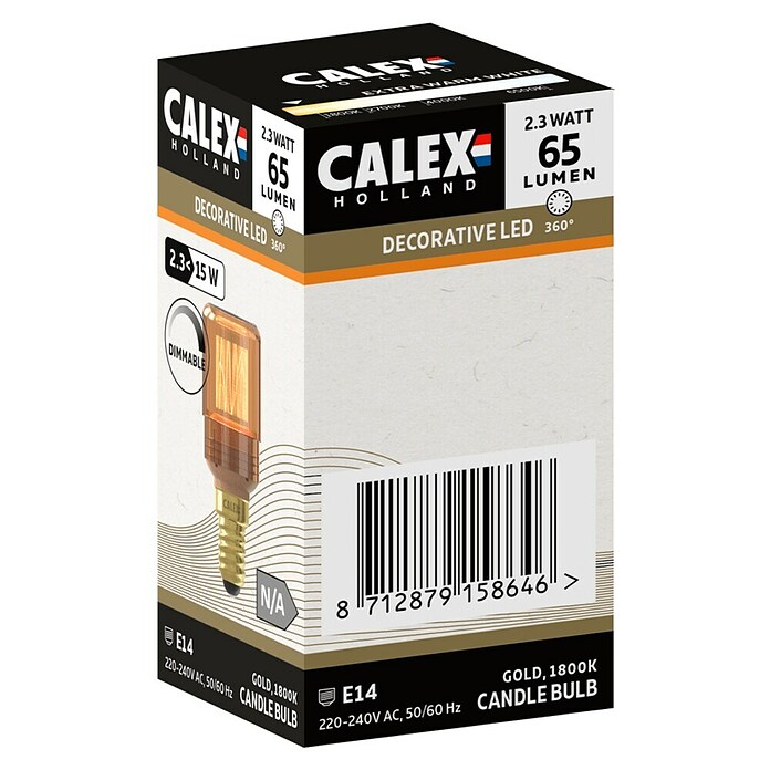Calex Ledlichtbron T30x70 Goud E14 (2,3 W, 65 lm) | BAUHAUS