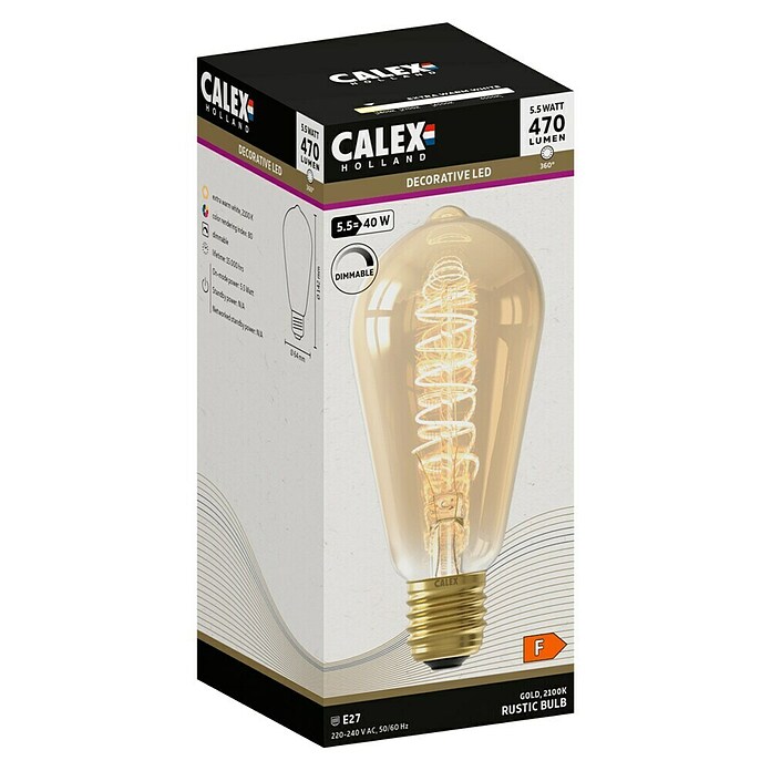 Calex Ledlichtbron ST64 Goud (5,5 W, 470 lm) | BAUHAUS