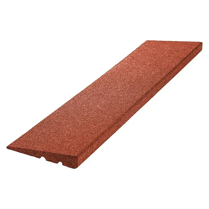 Gum-tech Auffahrrampe - Rot, 100 x 25 x 4,5 cm - Rote Gummibordüre für sichere Spielplätze.