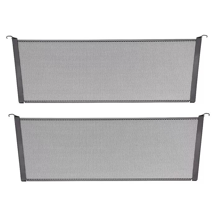 Elfa Garage+ by Elfa Fachteiler - L x B x H: 52 x 1 x 18 cm, Metall, Passend für: Regalsystem Garage+ by Elfa - Zwei graue rechteckige Metallgitter-Hängekörbe.
