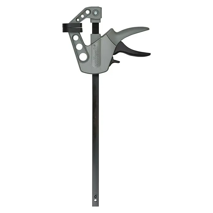 Wolfcraft Einhandzwinge EHZ Easy 75-400 - Spannweite: 400 mm, Ausladung: 75 mm - Wolfcraft Einhandzwinge mit einer Spannweite für vielfältige Anwendungen, ideal zum Fixieren und Spannen von Werkstücken mit einer Hand.