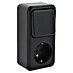 Q-Link Stopcontact Combi Opbouw Zwart 