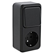 Q-Link Stopcontact Combi Opbouw Zwart (Zwart, Kunststof, Opbouwmontage) | BAUHAUS