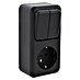 Q-Link Stopcontact Combi geaard Zwart 