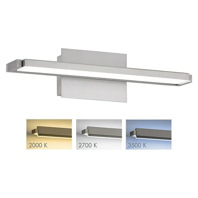 Fischer & Honsel LED-Wandleuchte Pare TW - 14 W, L x B x H: 40 x 11 x 10 cm, Nickel matt, Warmweiß - Moderne, silberfarbene LED-Wandleuchte mit verschiedenen Farbtemperaturen für eine individuelle Beleuchtung. Das Lichtdesign ist minimalistisch und stilvoll.
