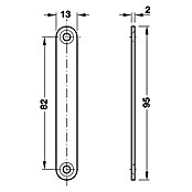 Häfele Magnetverschluss (Haftkraft: 12 kg, B x H: 17 x 86 mm, Zinkdruckguss)