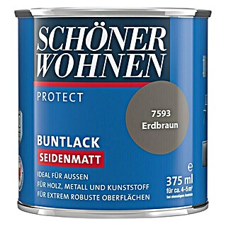 SCHÖNER WOHNEN-Farbe Protect Buntlack (Erdbraun, 375 ml, Seidenmatt)