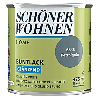 SCHÖNER WOHNEN-Farbe Home Buntlack (Petrolgrün, 375 ml, Glänzend)