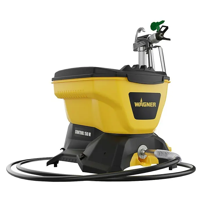 Wagner High Efficiency Airless Farbsprühsystem Control 150 M - 350 W, Förderleistung: 0,9 l/min - Die Wagner Control 150 M Farbspritzpistole, ideal für präzises Auftragen von Farben und Lacken. Das Gerät verspricht professionelle Ergebnisse.