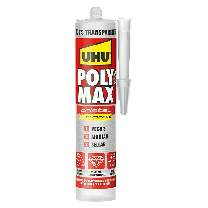 UHU Adhesivo para montaje Poly Max cristal express (Transparente, 300 g)