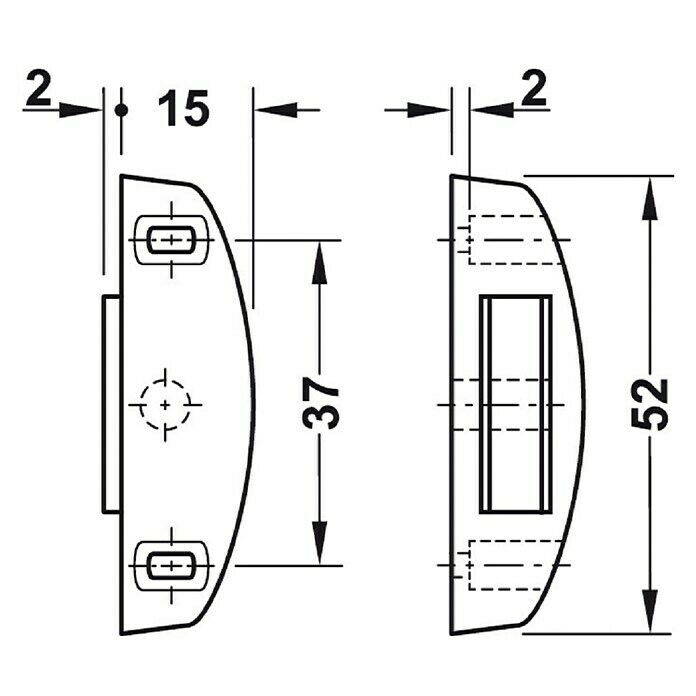 Häfele MagnetverschlussHaftkraft: 4 kg, Zinkdruckguss Front View