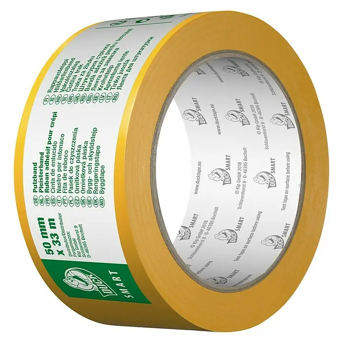 Duck Smart Putzband - Gelb, 33 m x 50 mm, Selbstklebend - Abdeckband von Duck Smart, 50 mm x 33 m, für saubere Farbkanten und Schutz beim Malen. Ideal für den Innenbereich und vielseitige Anwendungen.