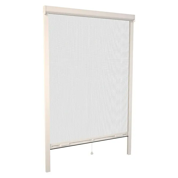 Mosquitera enrollable vertical - An x Al: 100 x 140 cm, Montaje de la mosquitera: Inserción, Color bastidor: Blanco - Puerta mosquitera enrollable con marco blanco, ideal para proteger contra insectos y garantizar la circulación del aire en casa.