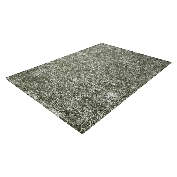 Kayoom Kurzflorteppich Etna - Silber/Oliv, 150 x 80 cm, 100 % Mikropolyester - Dieser rechteckige Teppich in Olivgrün mit subtilem Muster ist eine stilvolle Ergänzung für jeden Raum und bringt Komfort.