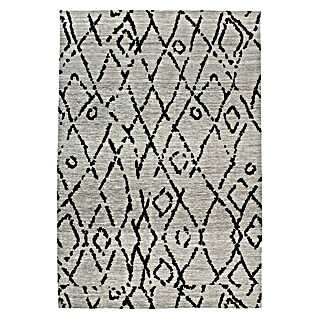 Kayoom Flachgewebeteppich River 110 (Grau/Schwarz, 150 x 80 cm, 70 % Baumwolle, 30 % Polyester)