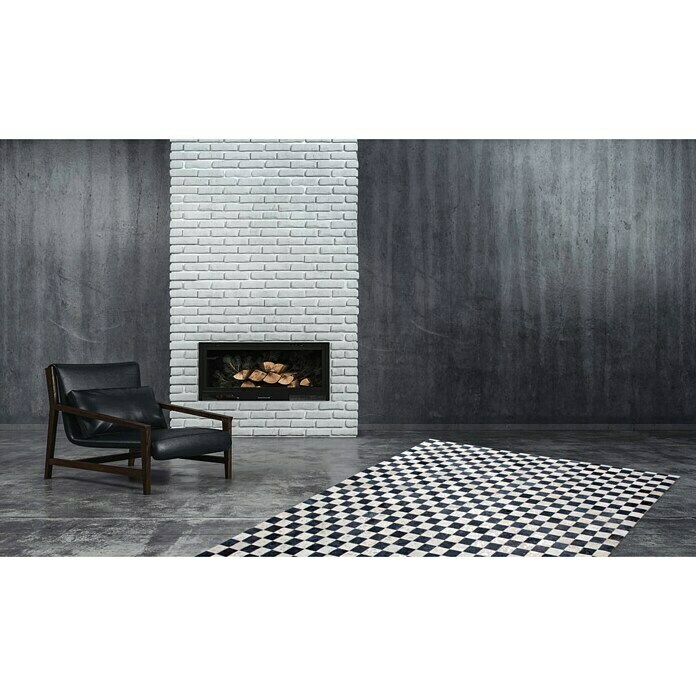 Kayoom Echtlederteppich RocketAnthrazit/Silber, 230 x 160 cm, 100 % Leder Mood Shot