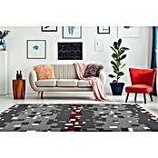 Kayoom Kurzflorteppich Vancouver 210 (Grau/Rot, 290 x 200 cm)