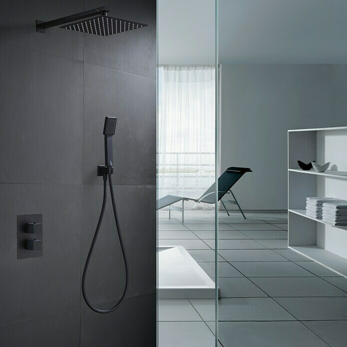 Conjunto de ducha termostática de diseño empotrada de acero