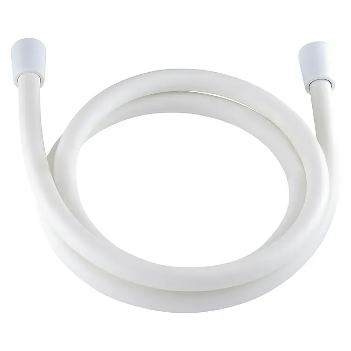 Imex Flexo de ducha - Largo: 150 cm, Plástico, Blanco - Manguera de ducha blanca con conectores en cada extremo, ideal para accesorios de baño. El material flexible garantiza una fácil manipulación.