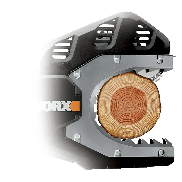 Worx PowerShare 20V Akku-Astsäge WG329E.9 - 20 V, Li-Ionen, Ohne Akku, Schwertlänge: 15 cm - Der Worx WX092 Brennholz-Sägebock hält Holzstämme sicher für einfaches und sicheres Schneiden. Ideal für Kaminholz.